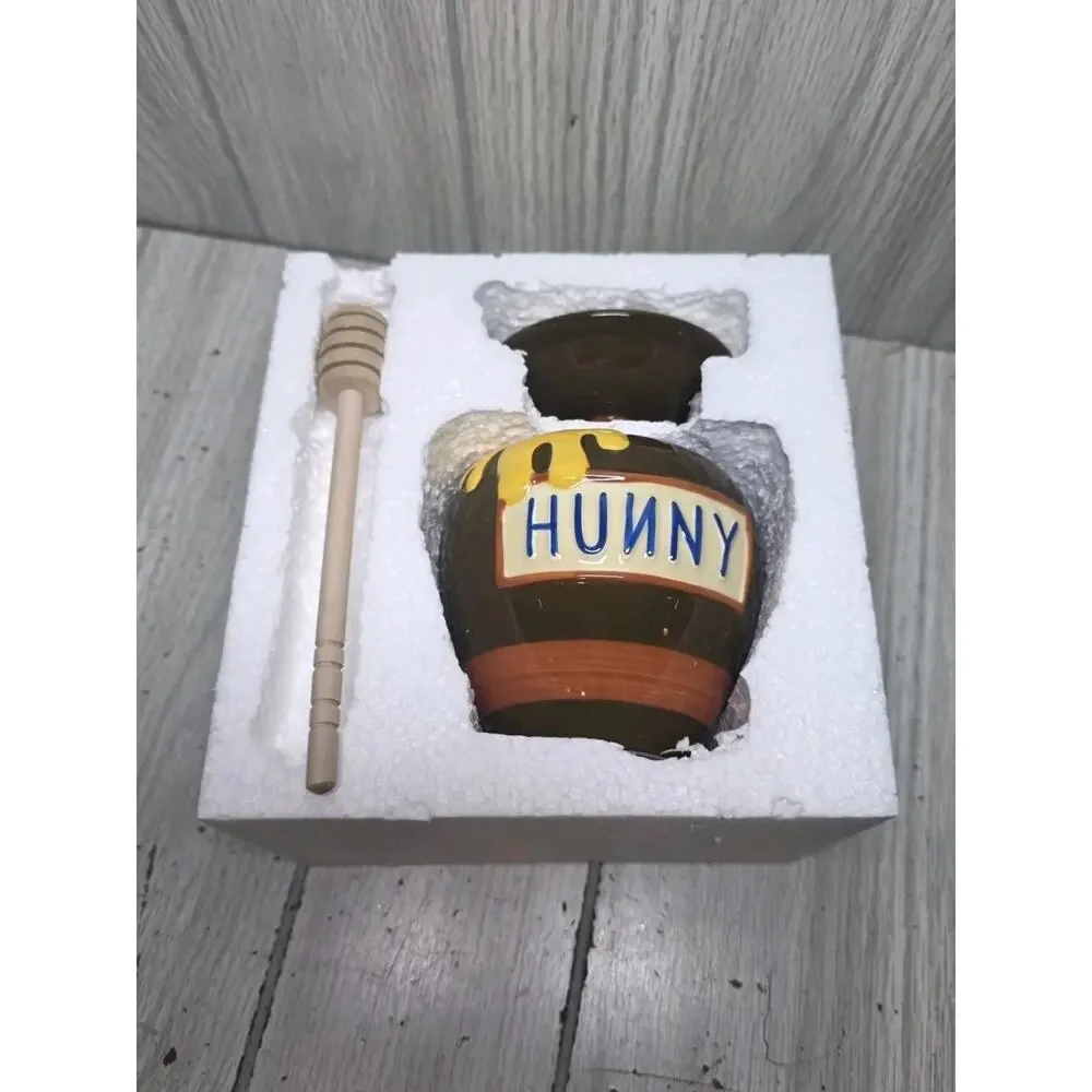 Disney Winnie The Pooh Hunny Pot Honey Jar Trinket Treat Jar Cute Kitschy NIB
